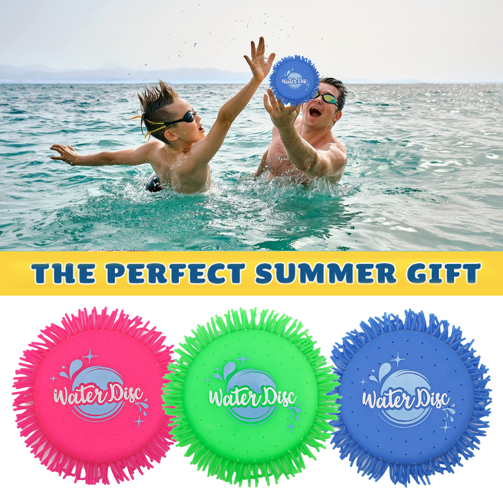 Sioweci 2 Pack Water Flying Discs Sponge Absorbent Enhance Parent-Child ...