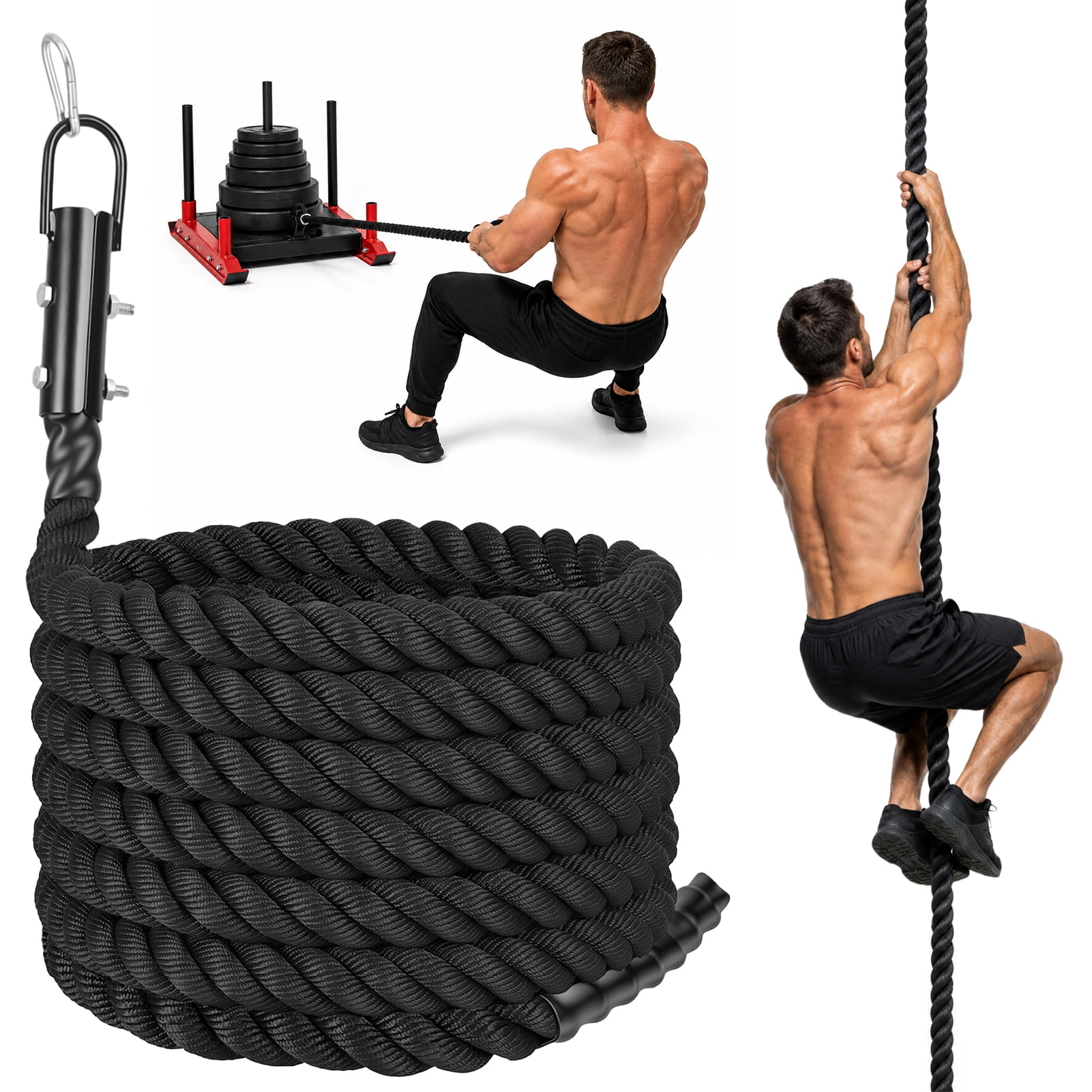Simple Obstacle Sioweci 20FT Weight Workout Sled Pulling Rope,Heavy Duty Exercise ...