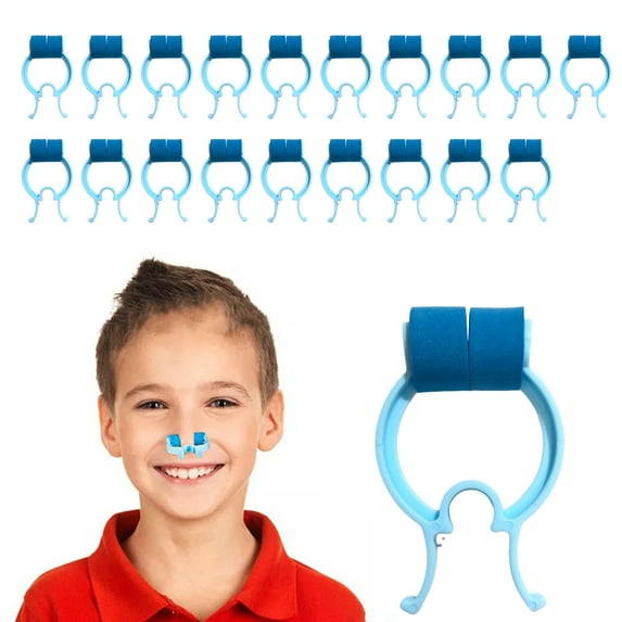 Sioweci 20Pcs Swimming Nose Clip Respiratory Training Pulmonary Function Test Nasal Clip Kids Adults Accidental Emergency Nosebleeds Stopper Clip Blue and Green