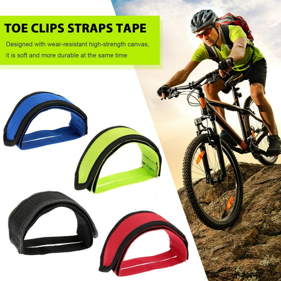 Sioweci 2Pcs Bike Pedal Straps with Fastener Tape Wear Resistant Ultra-light Adjustable Anti-Slip Universal Bicycle Feet Straps Biking Accessory Red