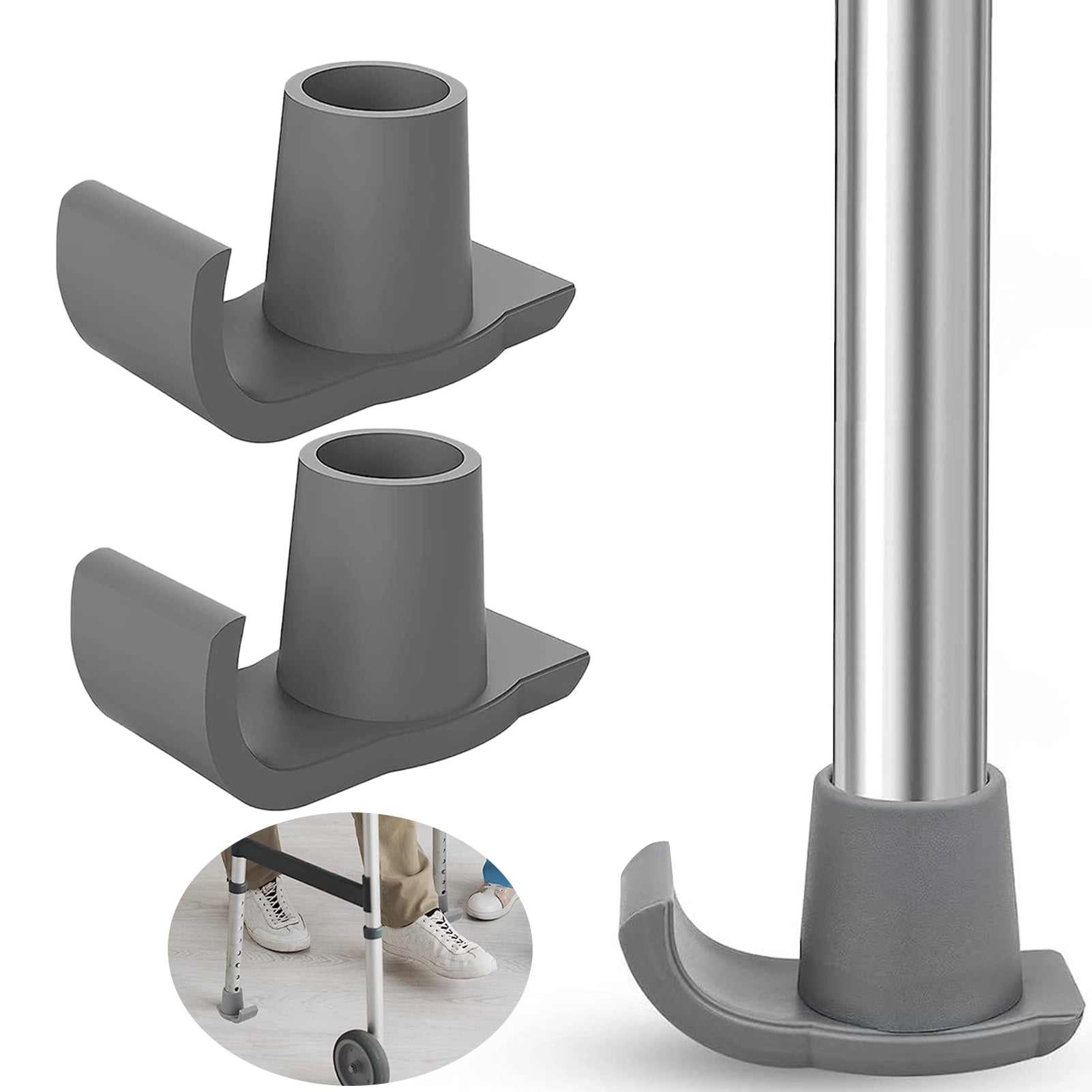 Sioweci 2Pcs Walker Ski Glides ToolFree Installation Walker Glide Ski