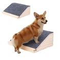 thumbnail image 1 of Sioweci 2Pcs Wooden Pet Stair Ramp,Non-Slip Carpet Surface Pet Stairs Ramp with EVA Feet,Low Angle Stair Assist Ramp,Supports 154 lbs,  Easy Assembly Pet Steps, 1 of 9