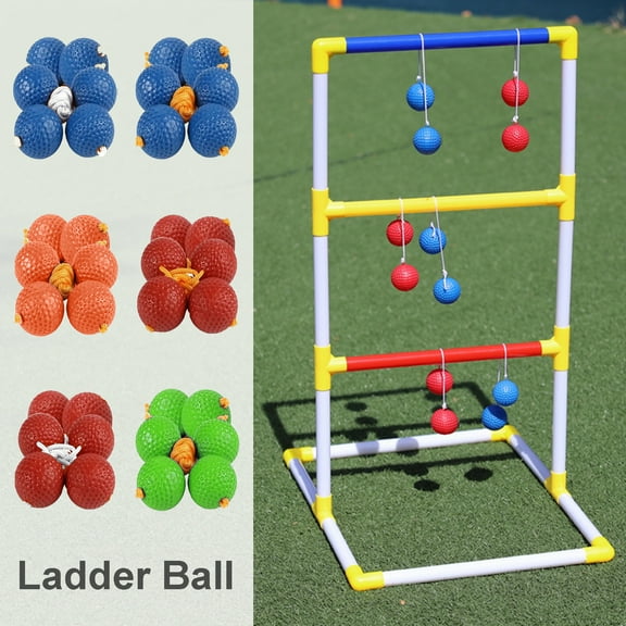 Sioweci 3 Pairs Ladder Ball Replacement Ladder Toss Game Balls Kids Ladderball Bolas Made from Real Golf Balls for Outdoor Lawn Yard Beach Game Blue and Yellow