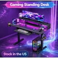 thumbnail image 1 of Sioweci 48x24 Inches Standing Desk with Keyboard Tray, Height Adjustable Stand up Desk with Drawers, Ergonomic Sit to Stand Desk with Storage Monitor Stand, Computer Table, 1 of 11