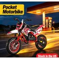 thumbnail image 1 of Sioweci 49CC 2-Stroke Kids Dirt Bike, Upgraded Gas Dirt Bike for Kids, Gas Power Motocross, Off Road Mini Motorcycle, Pocket Motorbike with Dual Disc Brakes, 1 of 10