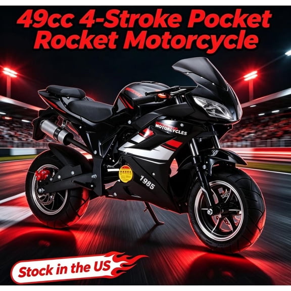 Sioweci 49CC Mini Motorcycle, 4-Stroke Mini Dirt Bike, Gas Power Pocket Rocket Bike, Miniature Kid Dirt Bike, Up to 20MPH, Trail Mini Bike,Black