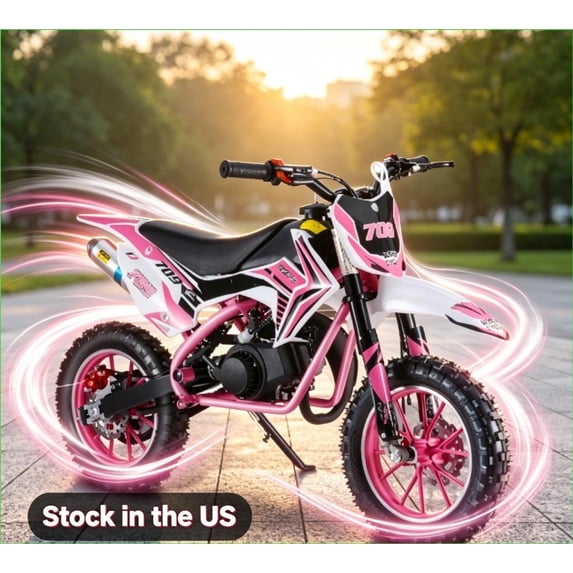 Sioweci 49cc 2-Stroke Gas Dirt Bike for Kids, Mini Pit Bike Motorcycle with Front & Rear Disc Brakes, Off-Road Mini Dirtbike, 330Lbs Max Load, Gas Powered Pocket Bike for Boys & Girls