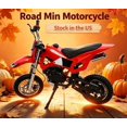 thumbnail image 1 of Sioweci 49cc Dirt Bike, 2 Stroke Gas Mini Bike for Kids with Front Rear Disc Brakes,Shock Absorption, Max Speed 25mph, 2026 Upgraded,Red, 1 of 11