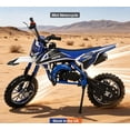 thumbnail image 1 of Sioweci 49cc Kids Dirt Bike, 2-Stroke Gas Powered Dirt Bike for Kid, Motorcycle with Off-Road Tires, Front/Rear Disc Brakes, Shock Absorption, Soft Seat Cushion, Mini Dirtbike, 1 of 11