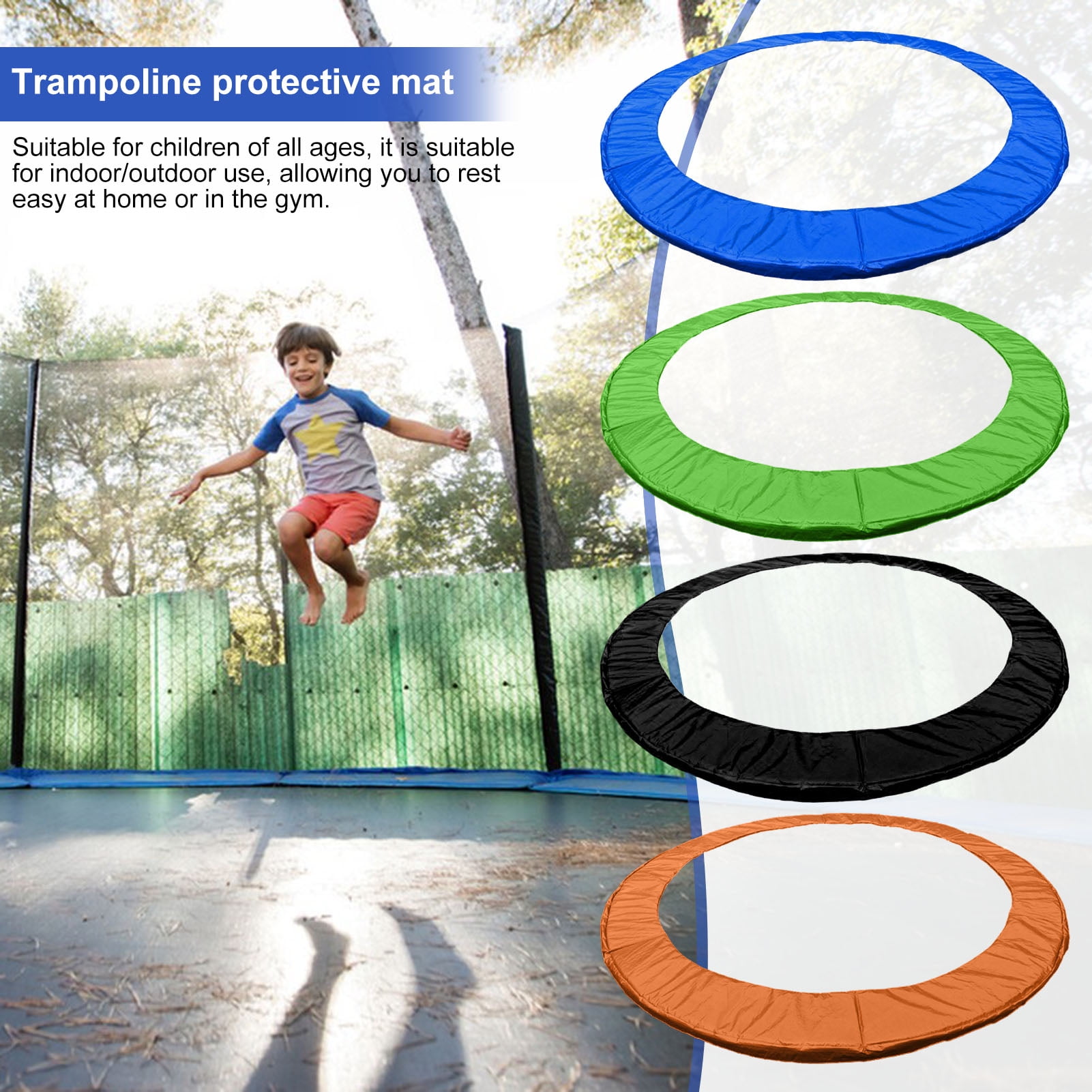 Sioweci 6/8/10FT Trampoline Pad Round Spring Cover Waterproof PVC