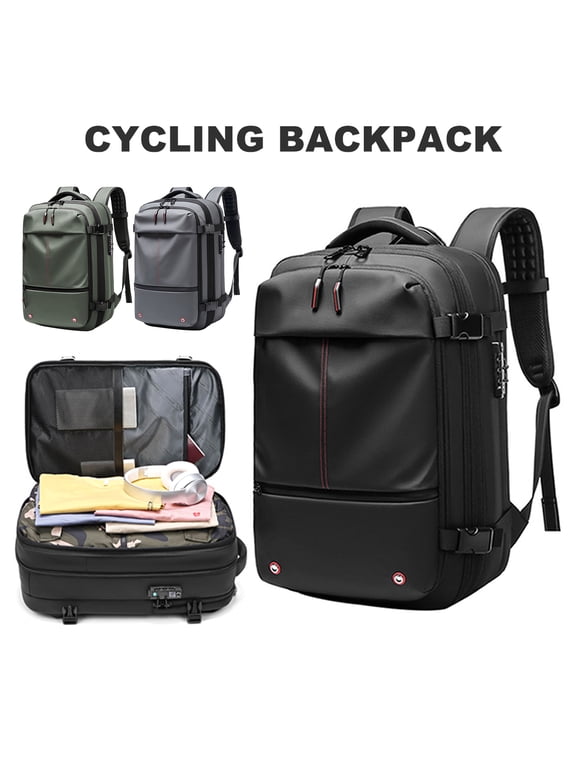 60L Vacpack Backpack Waterproof Anti-Theft Air Vacuum Compression Travel Backpack with Electric Pump for Travelers Black