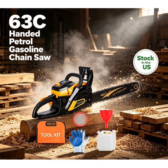 Sioweci 63CC Top Handle Chainsaw – 20 Inch Gas Powered Arborist Saw for Tree Climbing & Pruning – Lightweight 2-Cycle Engine, Easy Start System