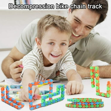 Sioweci 8Pcs Fidget Toy Wacky Tracks Stress Relief Toy Soothing Decompression Folding Chain Toy for Kids Adults Random Color