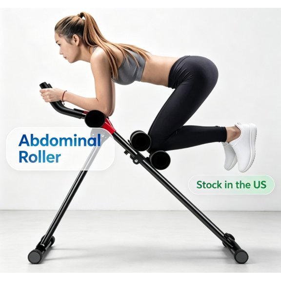 Sioweci Ab Machine, Foldable Abdominal & Core Fitness Equipment, Height Adjustable Waist Trainer with LCD Display, Full Body Workout Machine for Home Use