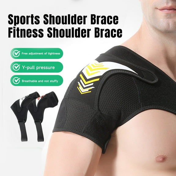 Sioweci Adjustable Shoulder Brace Men Women Torn Rotator Cuff Pain Relief Compression Sleeve Wrap Recovery Shoulder Stability Support Strap Red