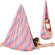 Sioweci Aerial Yoga Hammock Glow-in-the-dark Indoor Outdoor Ceiling Hanging Special Needs Kids Adults Sensory Therapy Cuddle Swing Christmas Gift Style D