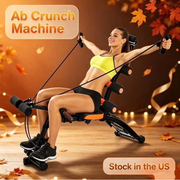 Sioweci All-in-One Abdominal Workout Bench,Ab Crunch Machine and Home Gym Equipment - Thick Padding, 41.34 Inch Compact Bench for Push-Ups in Small Spaces