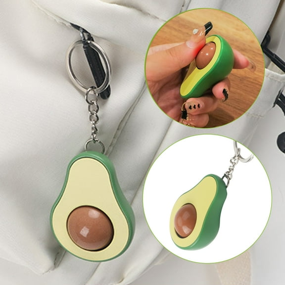 Sioweci Avocado Keychain Fidget Toy with Rolling Ball Core Stress Relief Portable Fruit Roller Massage Bead Sensory Toy Keyring Pendant Kids Adults Gift Avocado