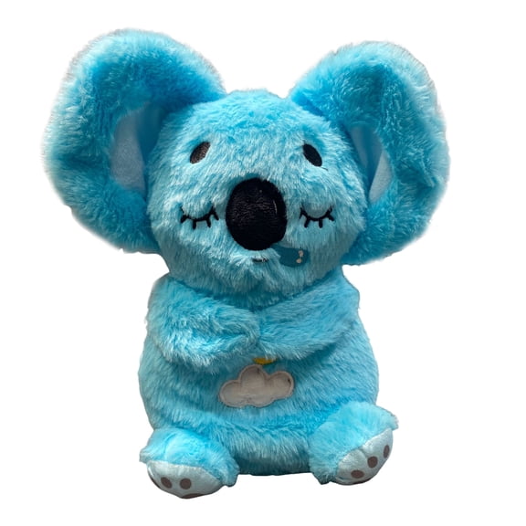 Sioweci Baby Koala Plush Sensory Toy Anxiety Relief Stuffed Animal 5-Speed Breathing Light and Moving Ears Machine Washable Doll with Soothing Music (Blue)