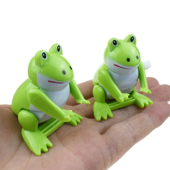 Sioweci Backflip Frog Toy Cute Animal Shape Funny Small Smooth Green Entertainment Safe Kids Spring Wind-up Frog Toy Children Gift Frog
