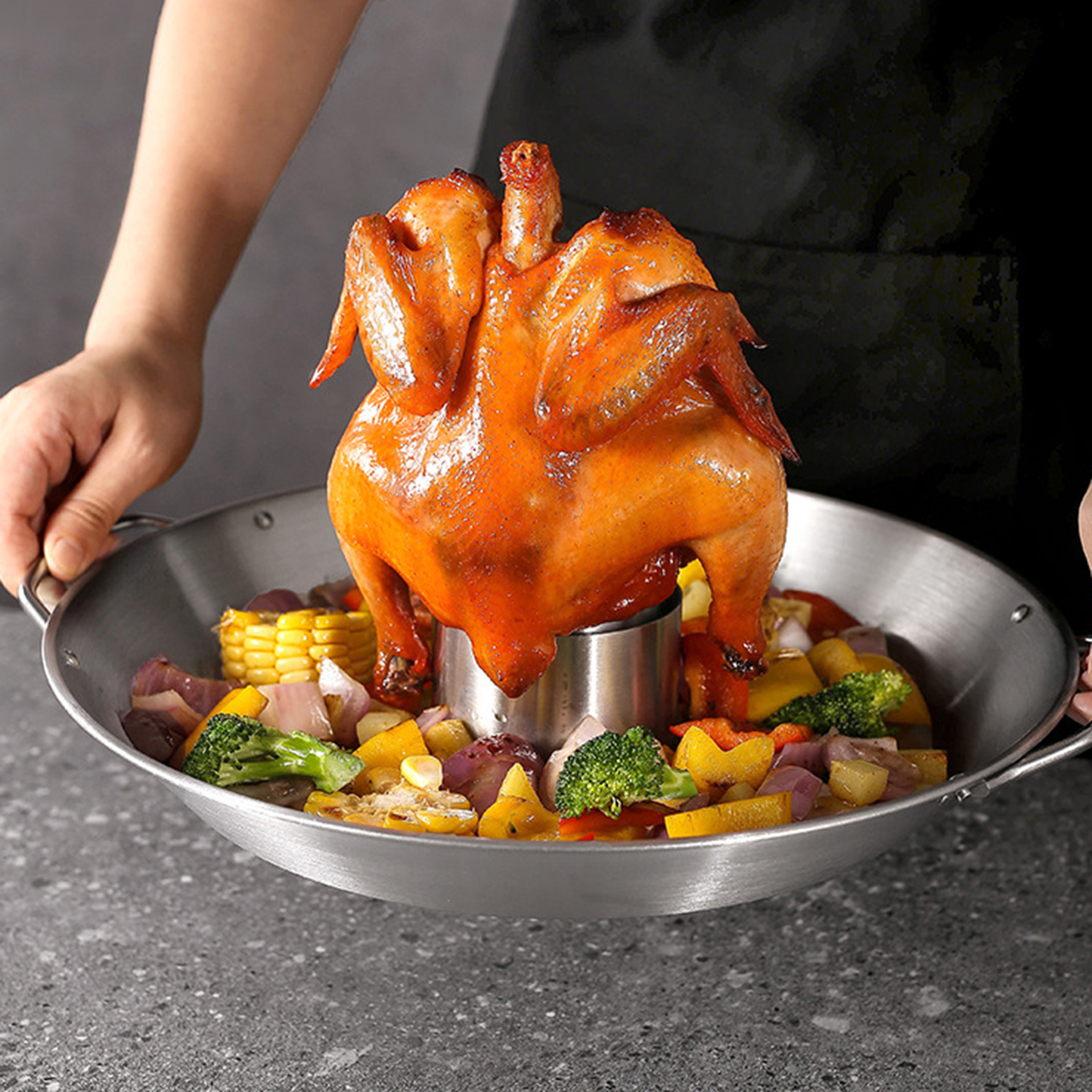 Sioweci Beer Can Chicken Holder for Grill Stainless Steel Roast Chicken ...