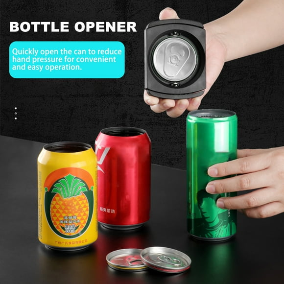 Sioweci Bottle Opener Stainless Steel Multi-Purpose Heavy-duty Can Lid Remover Tool for Soda Beer Wine Easy to Carry Kitchen Gadget Black