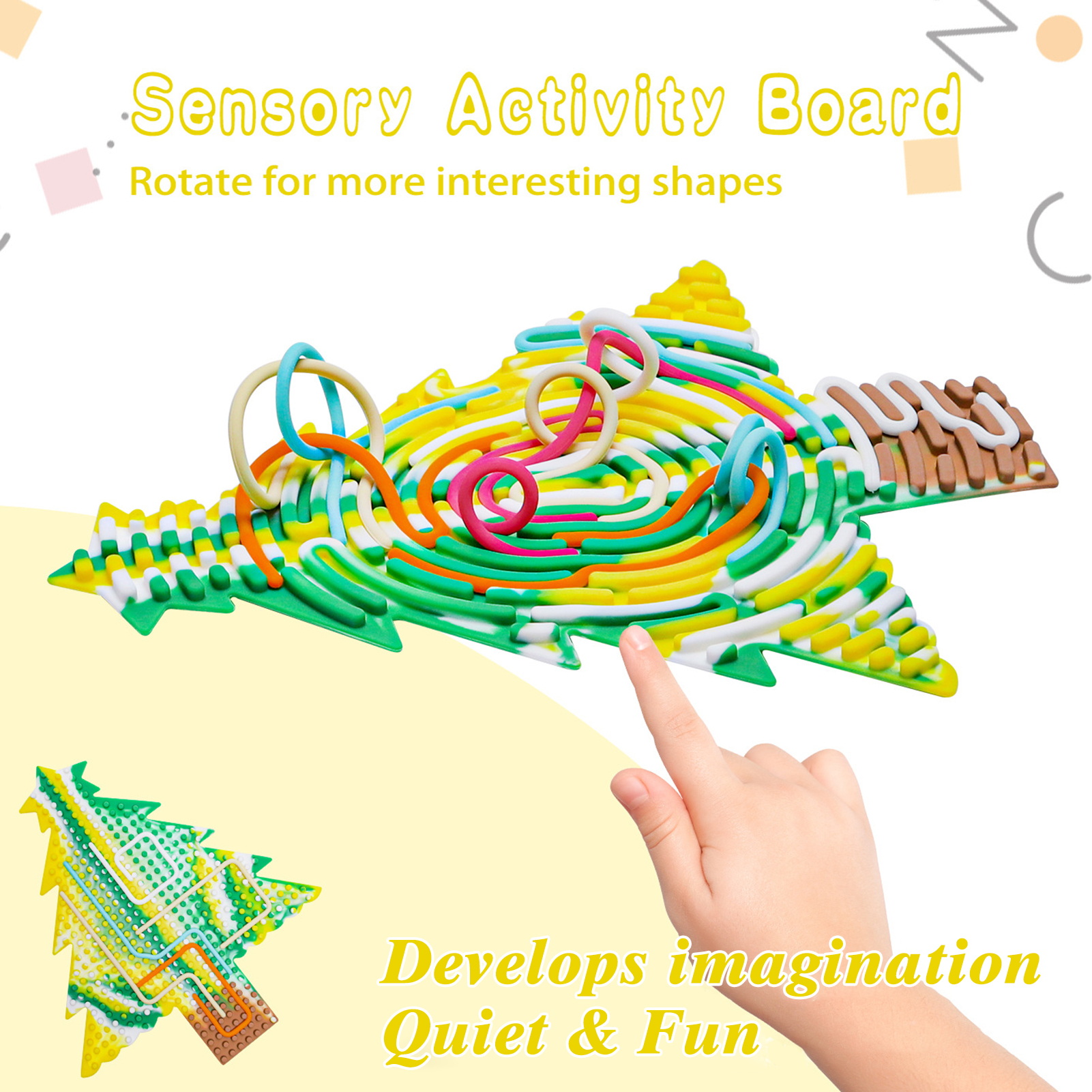 Sioweci Christmas Tree Sensory Activity Board Stress Relief Silicone ...