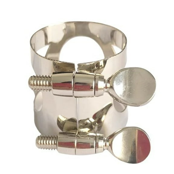 Sioweci Clarinet Ligature Clarinet Mouthpiece Ligature with Adjustable Screws Rustproof Polished Surface B Flat Silver Clarinet Ligature 1pc