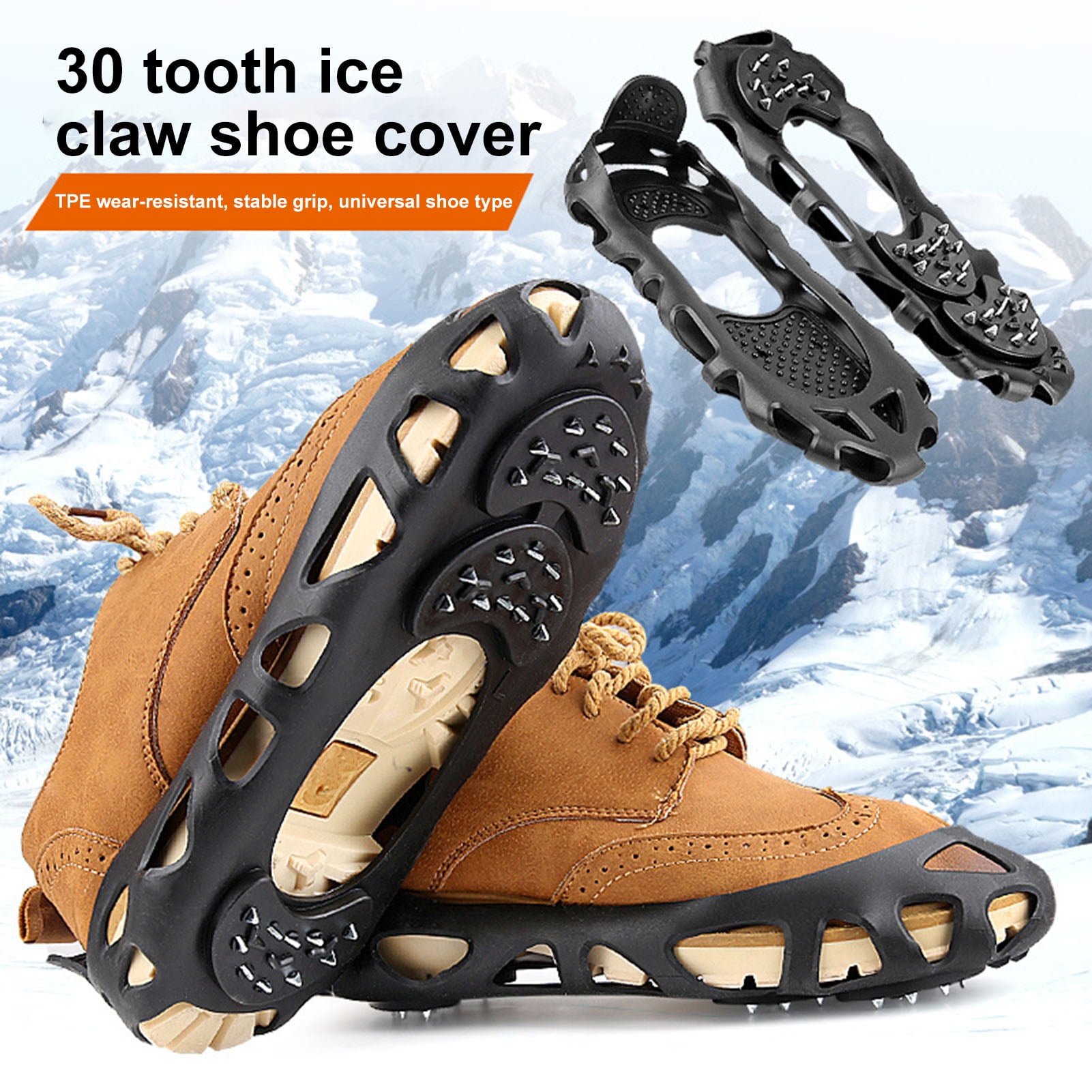 Sioweci Crampons Ice Traction Cleat 30 Spikes Snow Walking Cleats