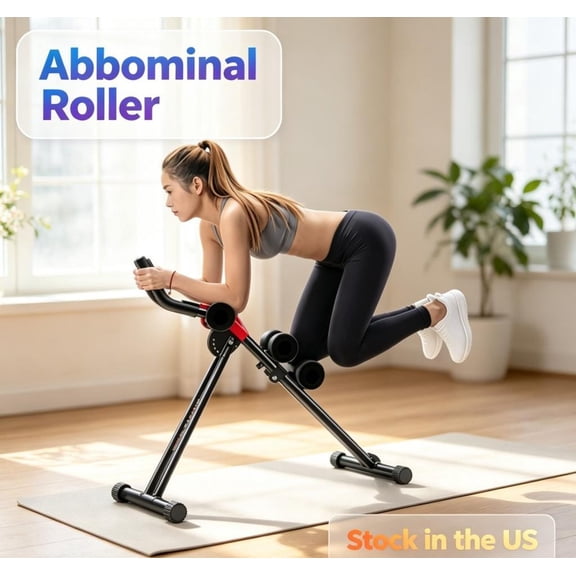 Sioweci Foldable Ab Trainer, Abdominal Trainer w/5 Adjustable Heights & LCD Display,Shaper Waist Trainer for Home Gym Stomach Workout Core Strength Fitness