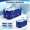 thumbnail image 1 of Sioweci Foldable Bathtub, Large Soaking Bath Tub Portable Bathtub for Adults, Freestanding with Thickened Thermal Foam Bathtub for Home Bathroom Spa (Starry Blue), 1 of 11