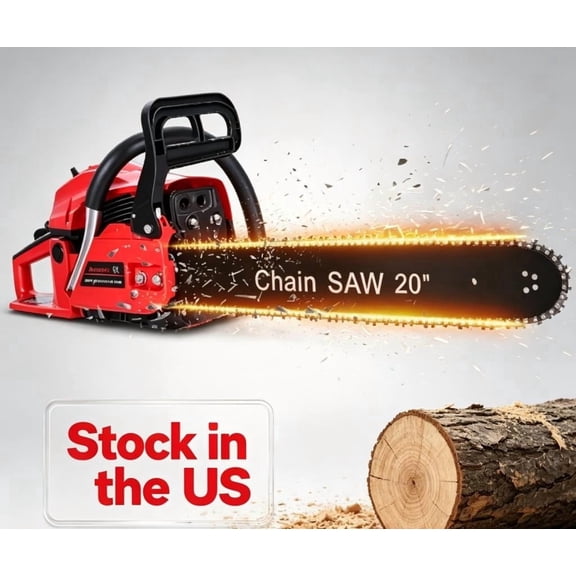 Sioweci Gas Chainsaw 20 Inch, 58CC 8500RPM Gas Powered Chainsaw, Multifunctional High Power Chain Saws, Handheld Cutting Wood Chain Saw Logging Machine Garden Supplies