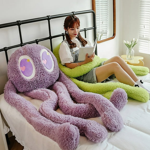 Sioweci Giant Octopus Plush Toy with Long Legs Cute Soft Huggable Stuffed Octopus Toy Animal Plushie Sleeping Bedroom Decoration Kids Christmas Birthday Gift Purple