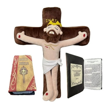Sioweci Jesus Plush Doll Soft Figure Stuffed Toy Realistic Design Home Decor Companion Pillow Educational Gift for Children Believer Red