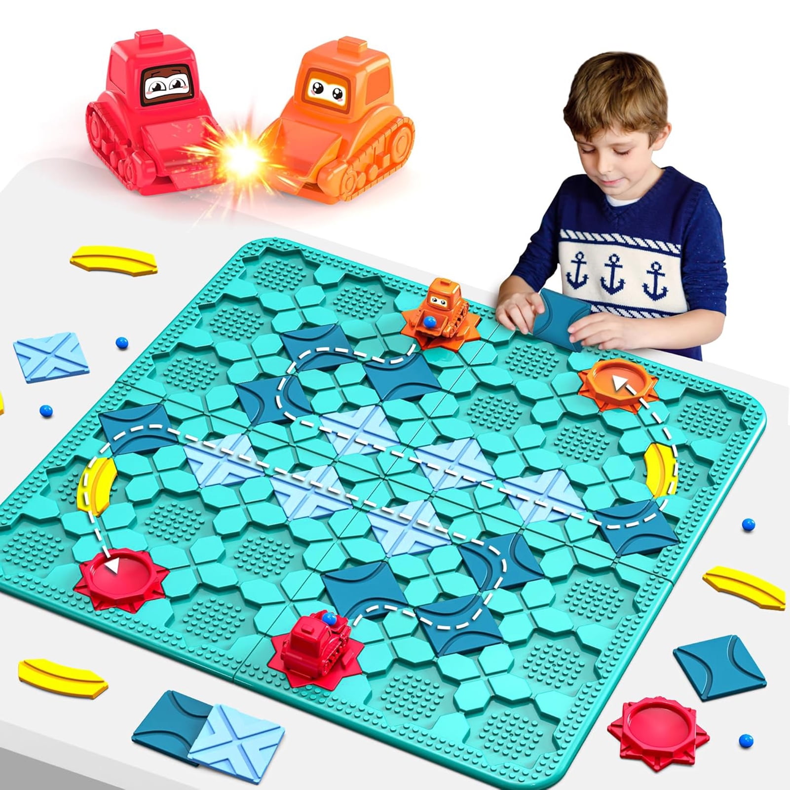 Sioweci Kids Logical Road Builder Toy STEM Puzzles Board Game Brain