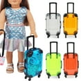 thumbnail image 1 of Sioweci Kids Mini Luggage Toy with Retractable Handle Large Capacity Transparent 4 Spinner Wheels Cosmetics Snacks Storage Doll Travel Rolling Suitcase Yellow, 1 of 13