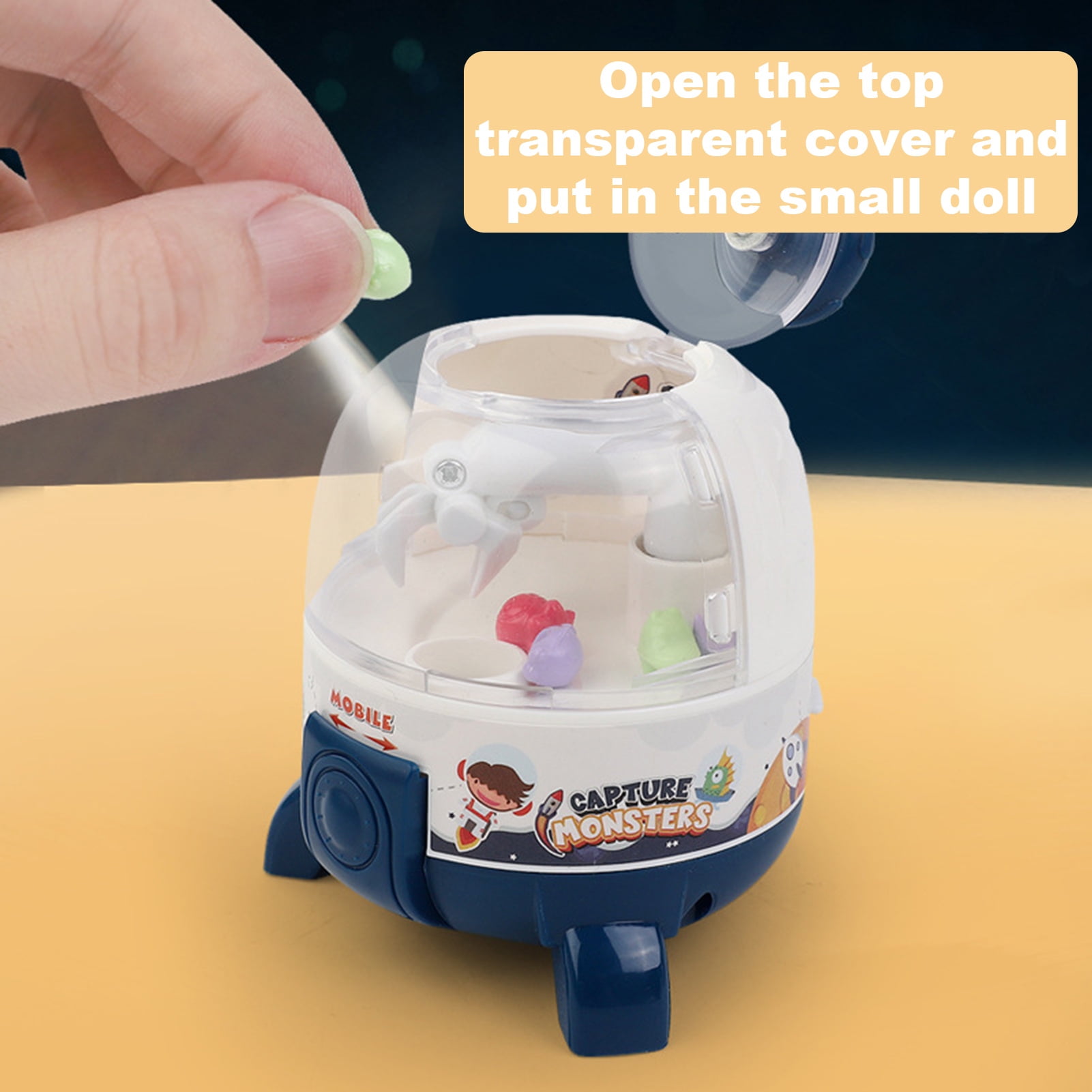Sioweci Kids Rocket Claw Machine Toy with 6 Figurines DIY Sticker ...