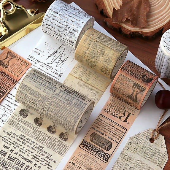 Sioweci Masking Tape Gothic Type DIY Decor Retro Adhesive Washi Tape for Scrapbooking Style B