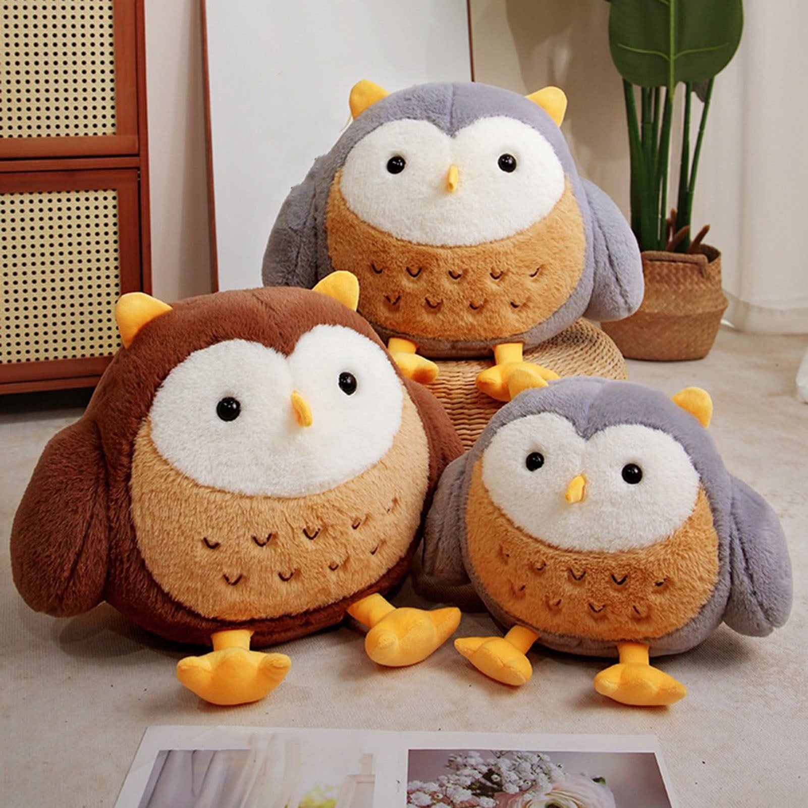 Sioweci Night Owl Plush Toy Bird Plushie Stuffed Animal Doll