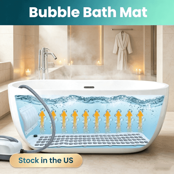 Sioweci Portable Spa Bubble Bath Mat, Full Body Bubbling Bath Mat