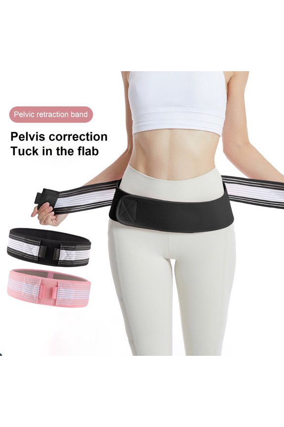 Sacroiliac Si Joint Belt Abdominal Binder Breathable Stretch Women Pain Relief Tummy Control Hip Support Postpartum Recovery Pelvic Correction Belt Belly Band Wrap Pink M