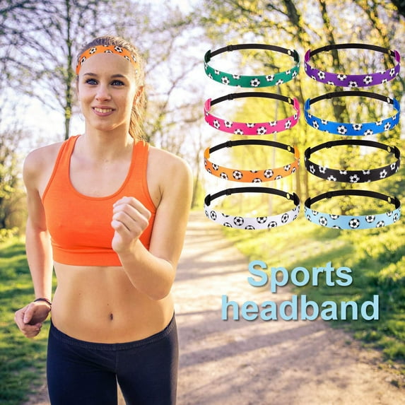 Sioweci Soccer Headband Non Slip Athletic Hairband for Soccer Basketball Football Elastic Sweatband for Girls Outdoor Sports Yellow