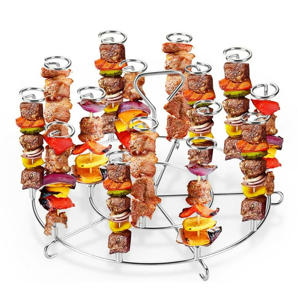 Sioweci Stainless Steel BBQ Vertical Skewers for Air Fryer Grill Set of 15 Skewers Detachable Heat-Kitchen Tools for Cafe Restaurant Bakery Small