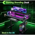 thumbnail image 1 of Sioweci Standing Desk, 48x24 Inch Adjustable Sit Stand Desk with Bookshelf & Monitor Stand, Standing Gaming Desk with LED Light Strip, Stand up Desk for Home Office, 1 of 11