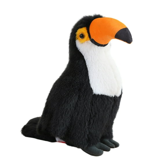 Sioweci Toucan Plush Toy Big Mouth Bird Plushie Stuffed Animal Doll Pillow Home Office Bedroom Decoration Kids Adults Christmas Birthday Gift (White)