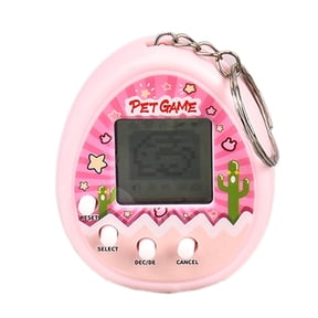 Sioweci Virtual Electronic Digital Pet Keychain Game Digital Game Keychain,Nostalgic Virtual Digital Pet Retro Handheld Electronic Game Machine with Keychain for Boys Girls