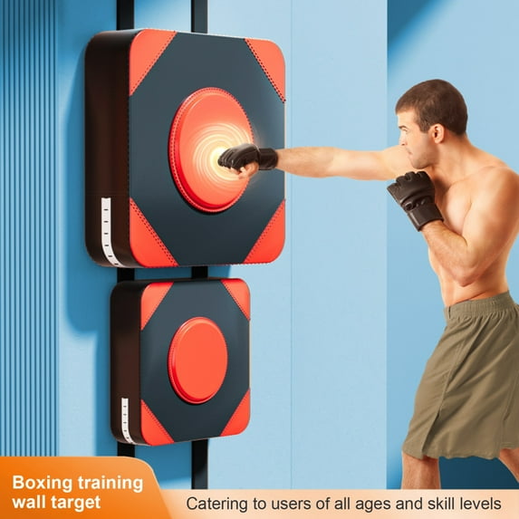 Sioweci Wall Boxing Pad Faux Leather Elastic Foam Wall Mount Punching Pad Noise Free Boxing Taekwondo Training Target Pad Home Gym Workout Equipment White Size L