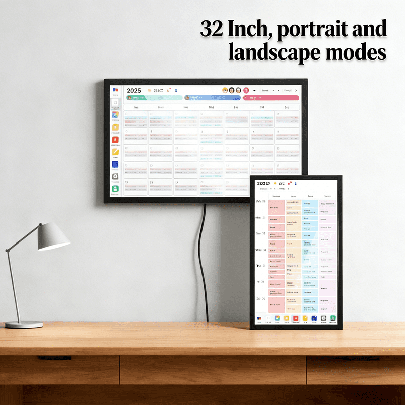 Sioweci Wifi Touch Screen Digital Calendar,Dual Mode Smart Wall Planner,Smart Electronic Calendar & Chore Chart,1920x1080p Fhd Interactive Display,32 Inch