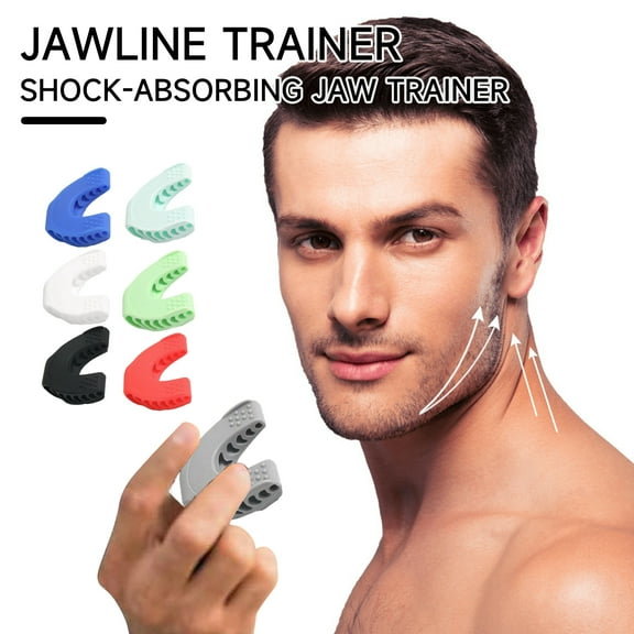 Sioweci Women Jaw Exerciser with Clear Storage Box Food Grade Silicone Ergonomic Adults Face Sculpting Jaw Bone Strengthener Jawline Trainer White