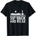 thumbnail image 1 of Sip Back and Relax T-Shirt men and women can wear, black, white, gifts, 1 of 4